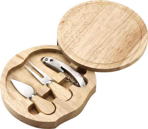 Set per formaggio in legno con coltello da sommelier e tagliere - Castenedolo