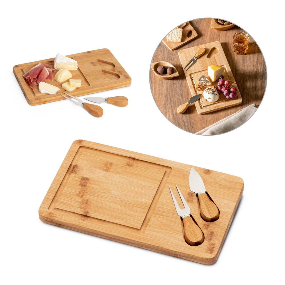 Set di Tagliere per Formaggio in Bamboo - Vico Equense