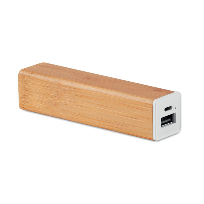 Power Bank da 2200mAh in Bamboo con Cavo USB e Connettore di Tipo C - Zelo Buon Persico