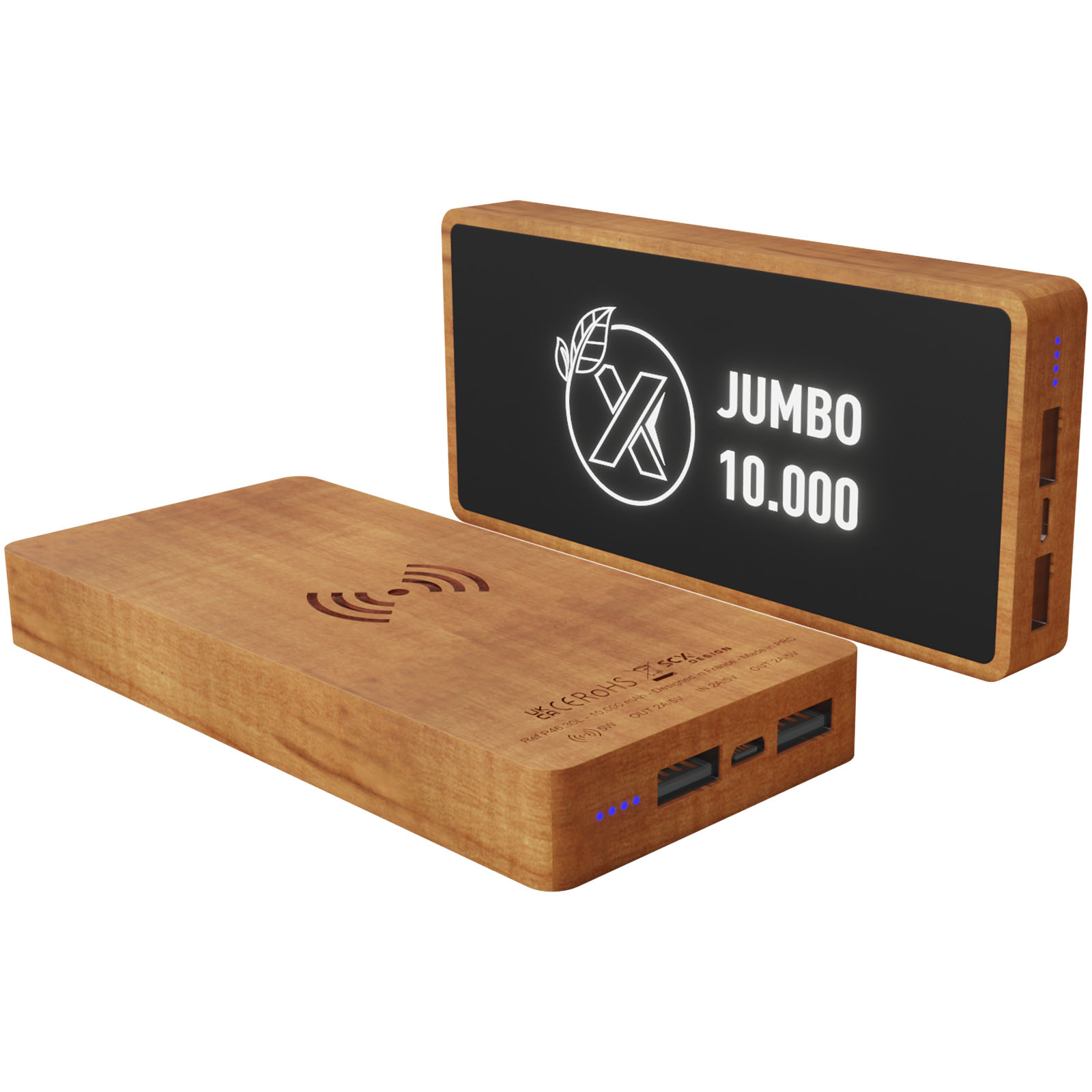 Powerbank in legno con ricarica wireless e finitura antibatterica - Cadegliano-Viconago