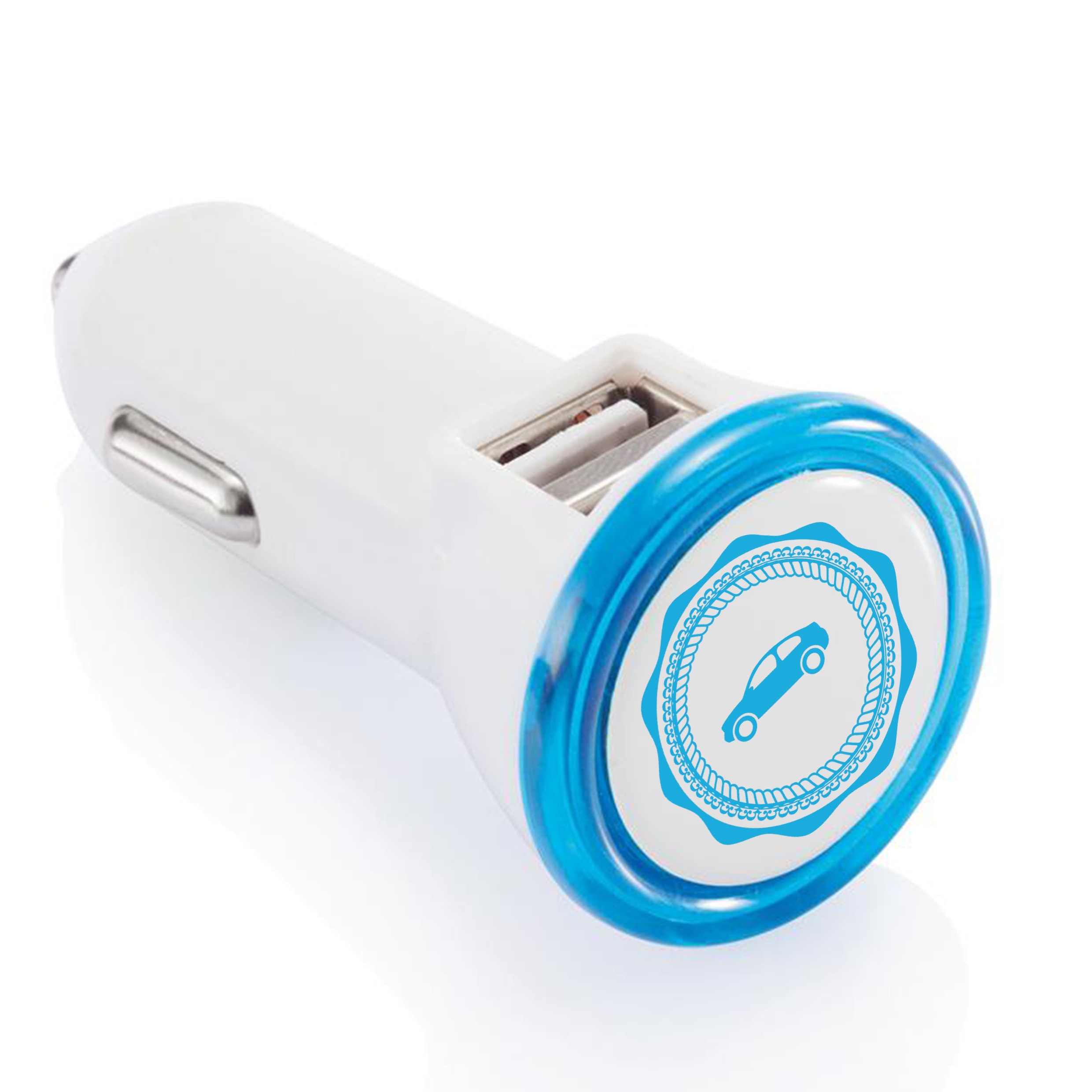 Connettore USB doppio portatile con luce LED integrata - Cremia