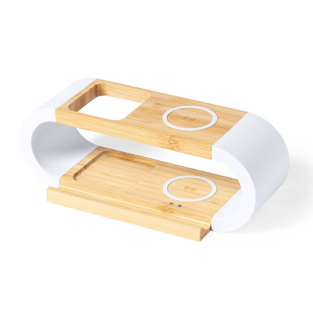 Organizzatore per Caricabatterie Wireless in Bamboo e ABS - Sernio