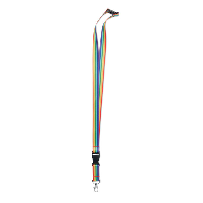 Lanyard RPET arcobaleno con gancio in metallo - Vergiate