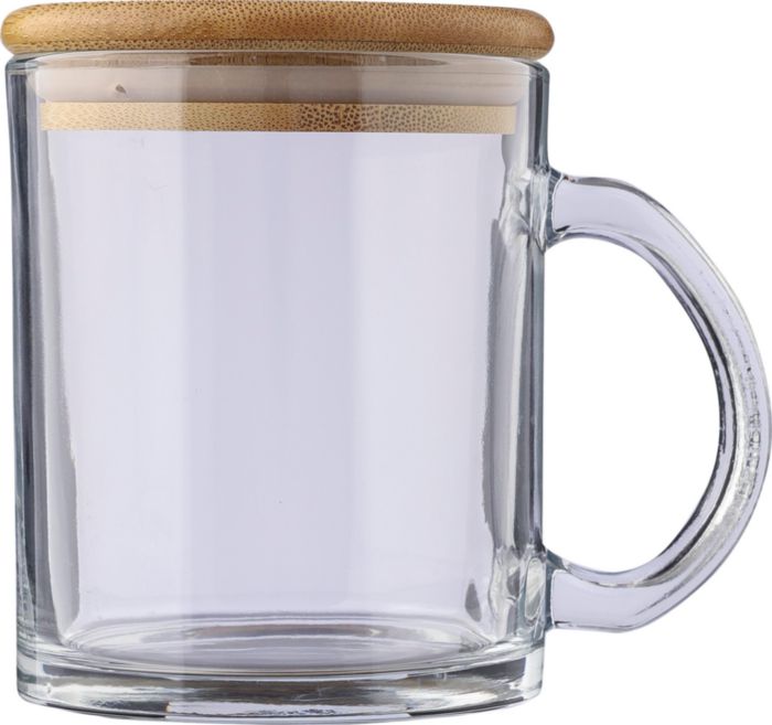 Mug in vetro riciclato con coperchio in bambù - Cetona