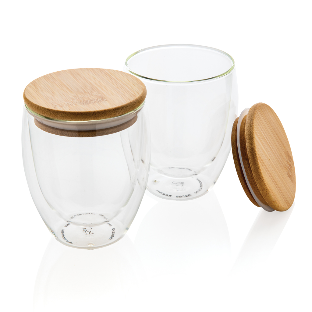 Set elegante di bicchieri in vetro borosilicato a doppia parete 2x250ml - Positano