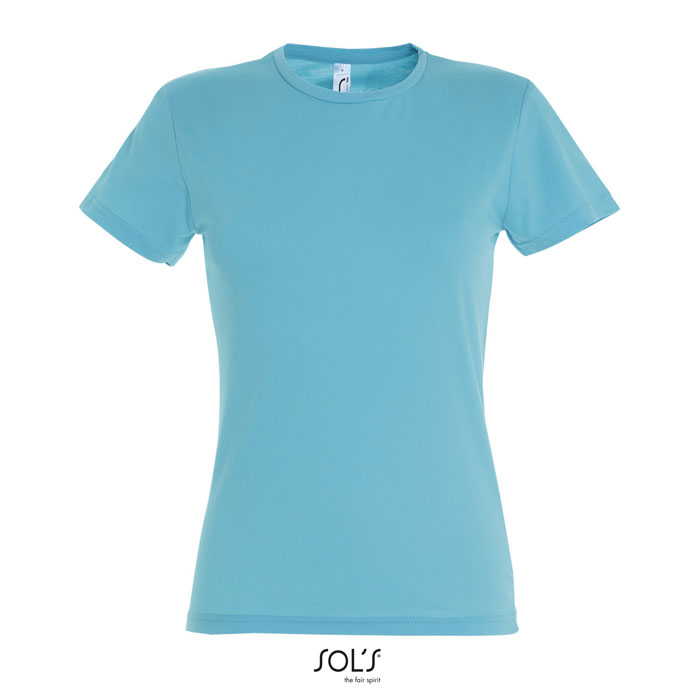 T-shirt da donna in jersey di cotone aderente con maniche corte - Luisago