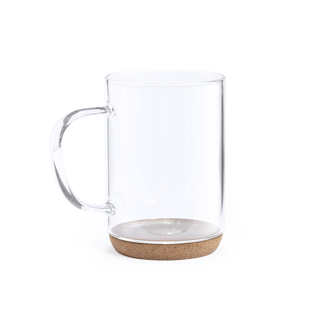 Tazza in Vetro Borosilicato Linea Natura con Base in Sughero 450ml - Locate Varesino