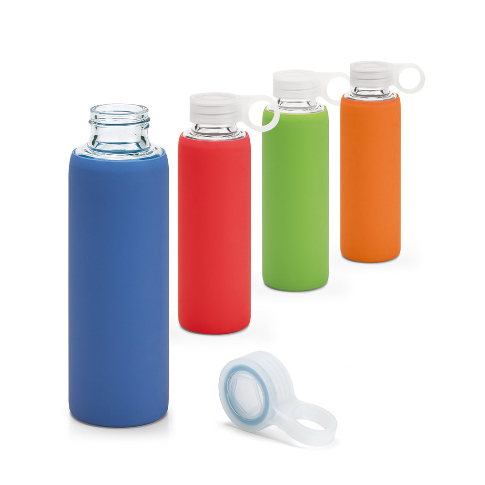 Bottiglia in vetro borosilicato con protezione in silicone 380ml - Bovino