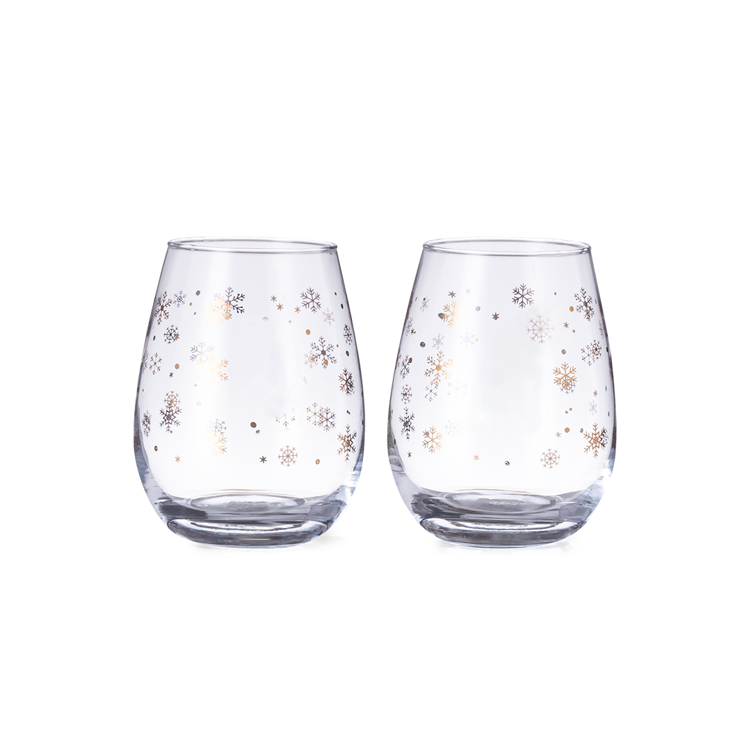 Set di Bicchieri con Fiocchi di Neve 500ml