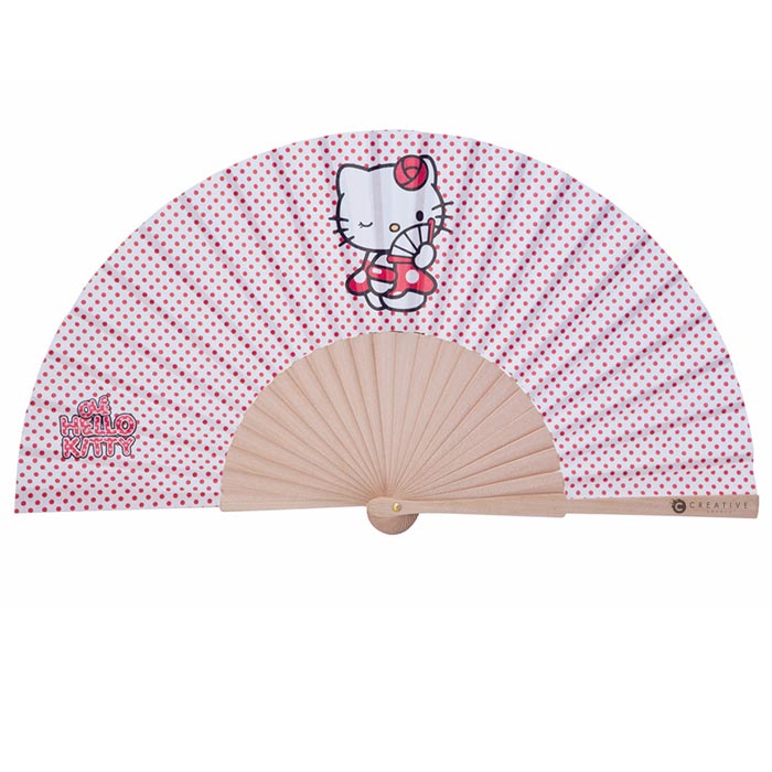 Ventilatore con design in tessuto di legno naturale Hello Kitty - Castel Rozzone