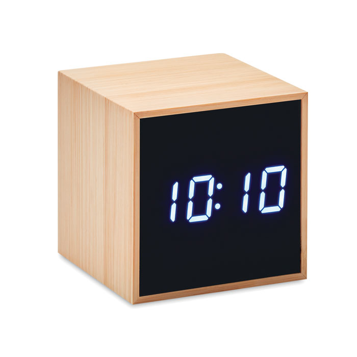 Sveglia con display LED in Bamboo con display della temperatura - Dolzago