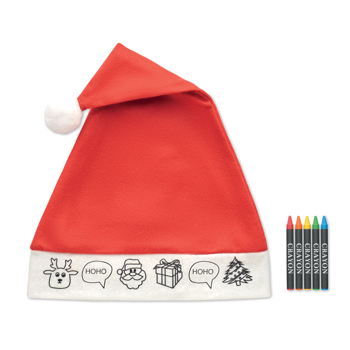 Set da colorare con cappello di Babbo Natale per bambini - Signa