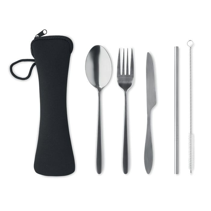 Set di posate in acciaio inox in custodia di neoprene - Vobarno