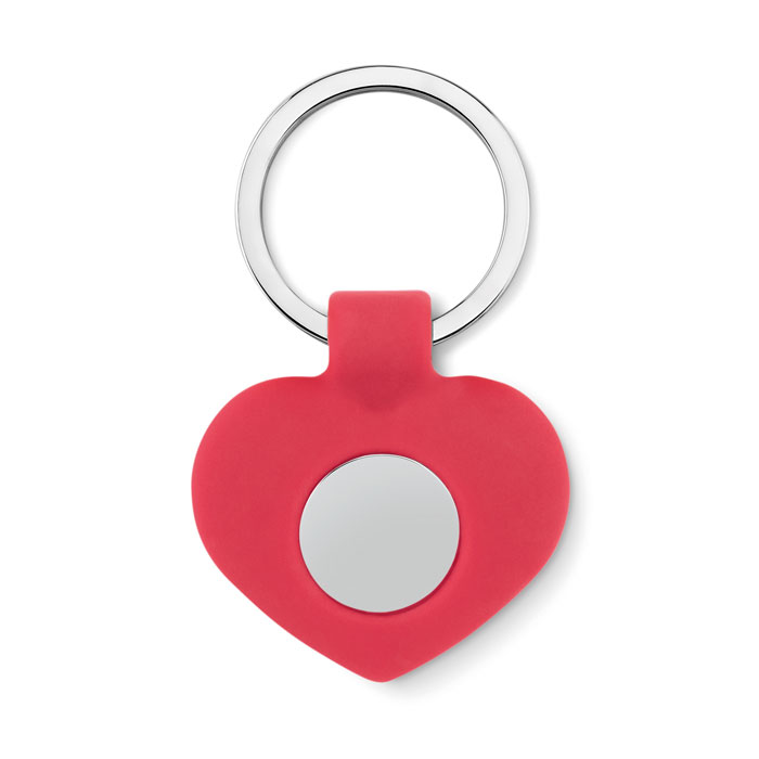 Anello portachiavi in silicone a forma di cuore con gettone metallico - Germignaga