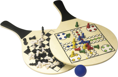 Set di Giochi Multifunzionali in Polywood con Custodia da Trasporto in Nylon Nero - Valgreghentino