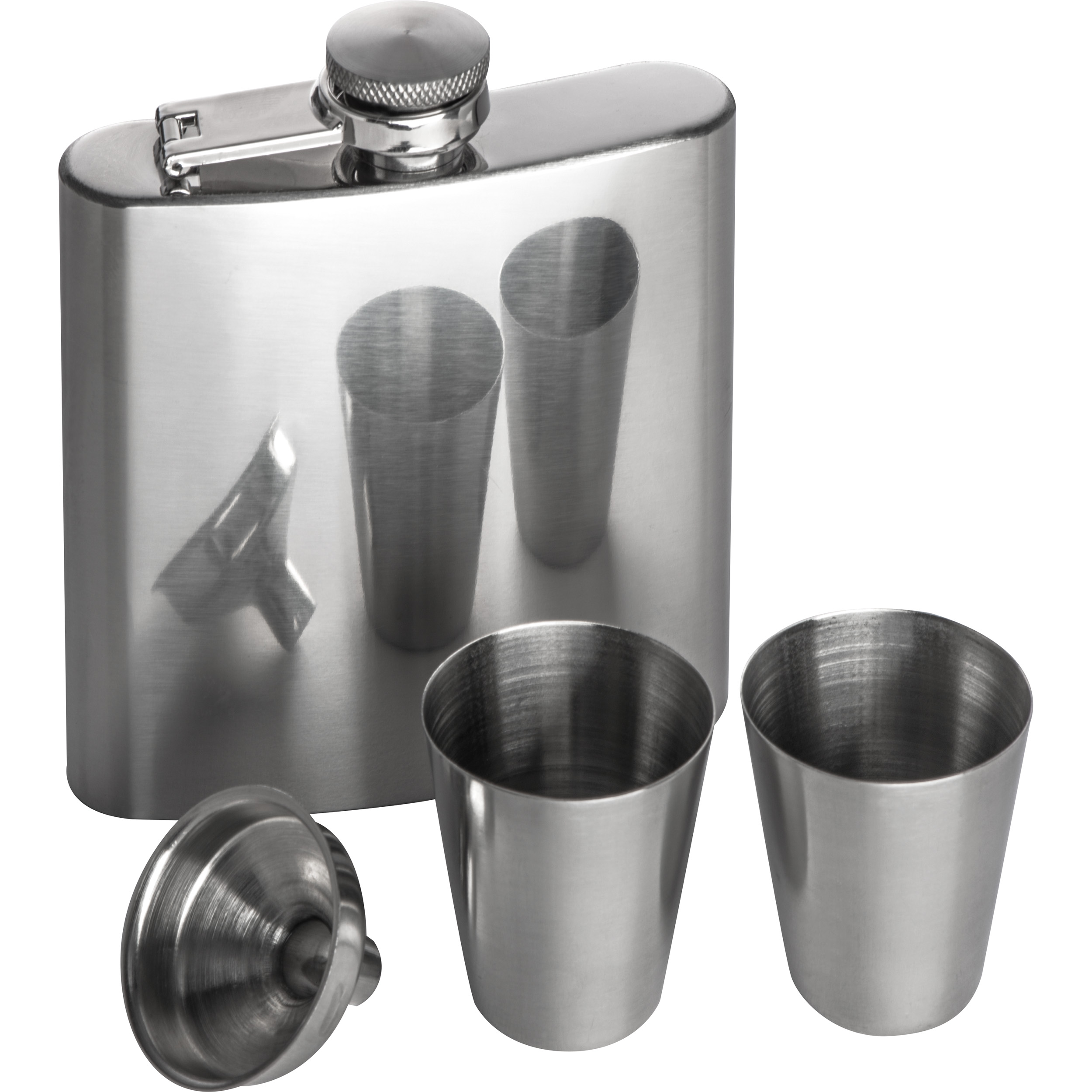 Set di fiaschette per liquori in acciaio inox incise - Borgio Verezzi