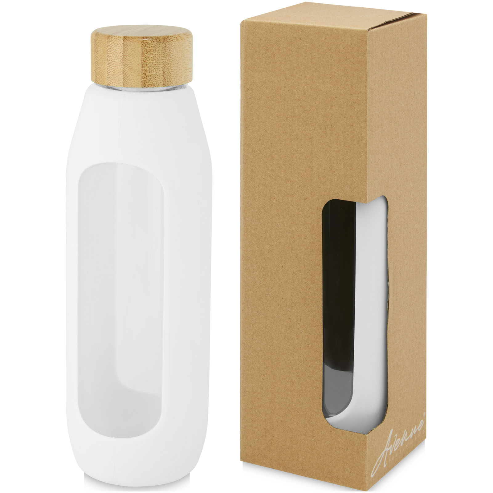 Bottiglia d'acqua in vetro borosilicato riutilizzabile ed eco-sostenibile 600ml - Villa Biscossi