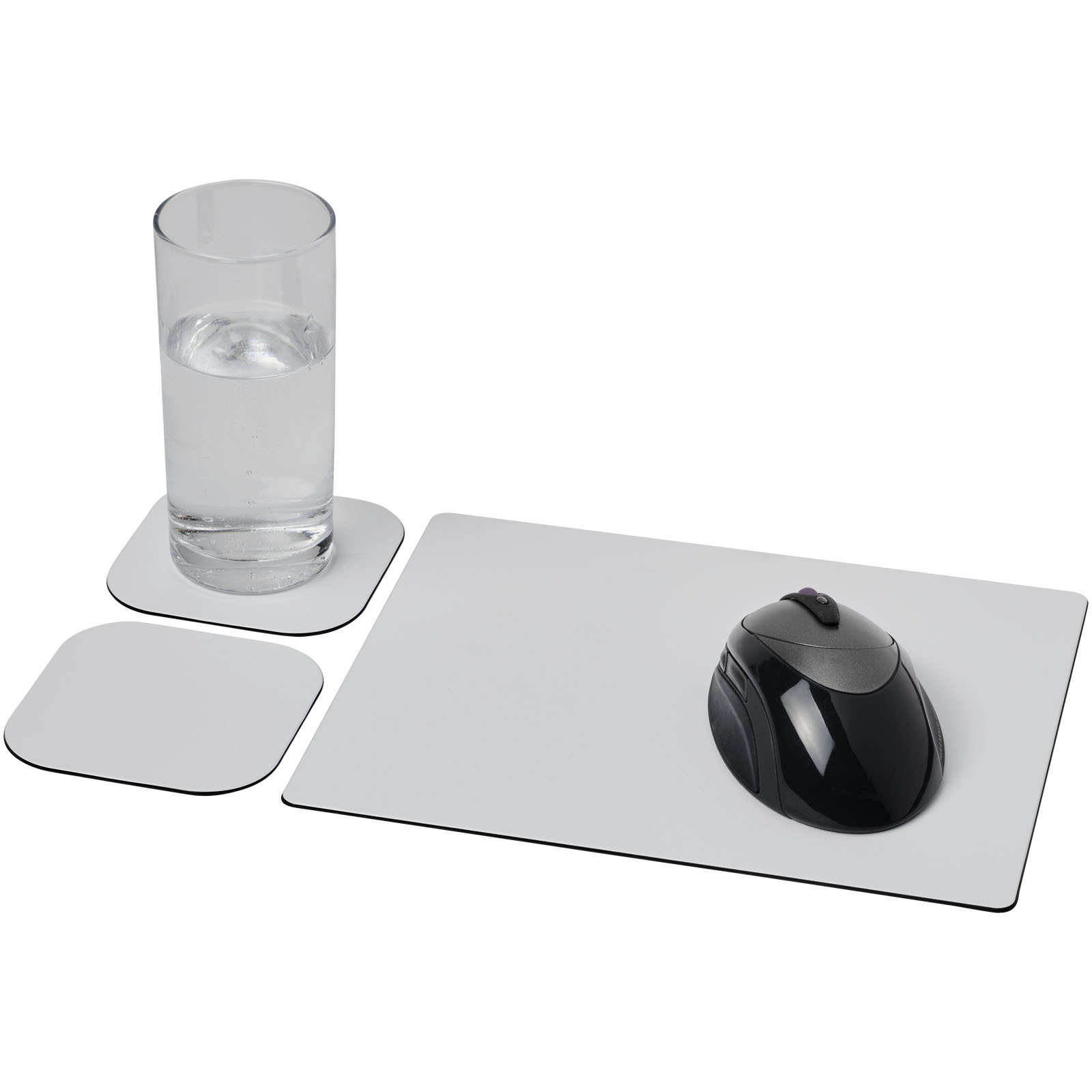 Set di tappetino per mouse e sottobicchieri Brite-Mat - Montecastello